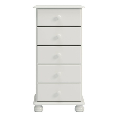 Rich 5 Drawer Narrow Chest off White