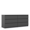 Caia Wide Chest of 6 Drawer Black