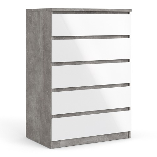 Caia Chest of 5 Drawer Concrete