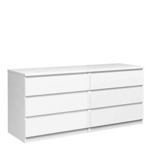 Caia Wide Chest of 6 Drawer White
