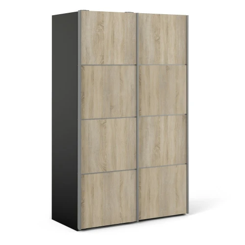 Rona 2 Sliding Wardrobe Black/Oak