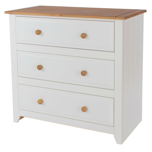 Capri White 3 drawer chest