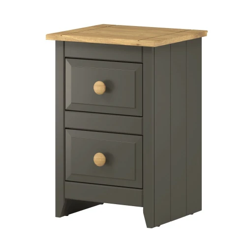 Capri Carbon 2 drawer petite bedside