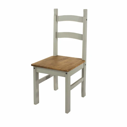 Corona Solid Pine Chairs Grey (Pair)