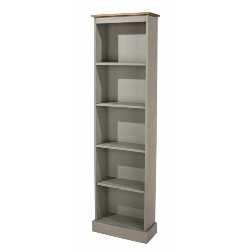 Corona Tall Narrow Bookcase Grey