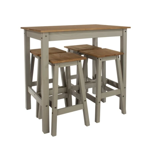 Corona Breakfast Table 4 Stools Grey