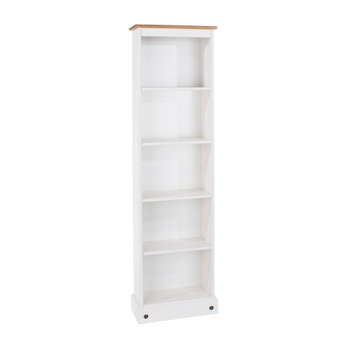 Corona Tall Narrow Bookcase White