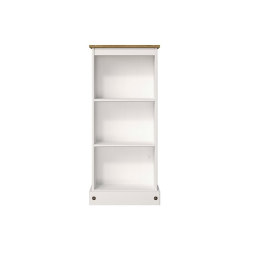 Corona Low Narrow Bookcase White