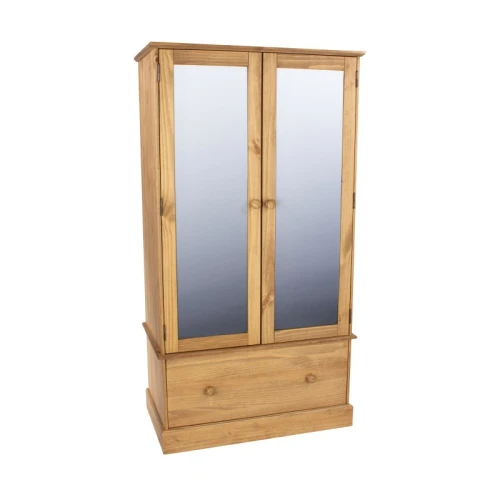 Cotswold 2 mirror door 1 drawer wardrobe