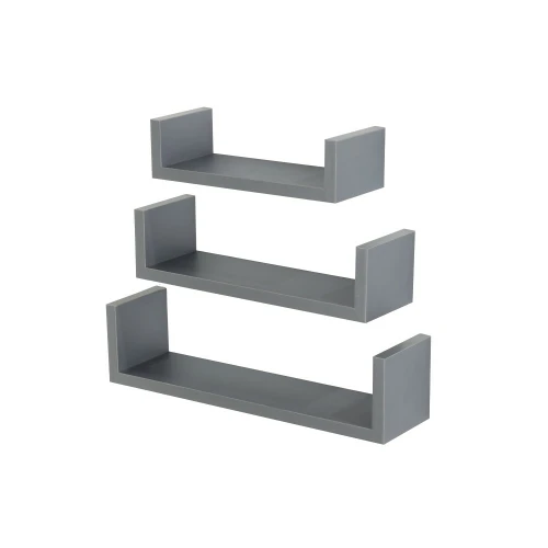 Hudson Set of 3 Floating Shelf Grey