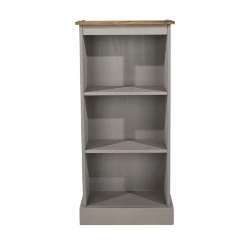 Corona Low Narrow Bookcase Grey