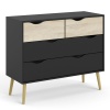 Oslo Chest of 4 Drawers Black and Oak