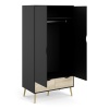 Oslo 2 Door Wardrobe Black and Oak