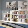 Medium Wide Bookcase In Pearl White