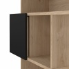 Asymmetrical Bookcase with 3 Doors in Hickory & Black