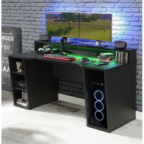 Tez Gaming Desk LED Matt Black