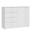 Enna 4 Chest of Drawers 1 Door in White High Gloss