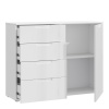 Enna 4 Chest of Drawers 1 Door in White High Gloss