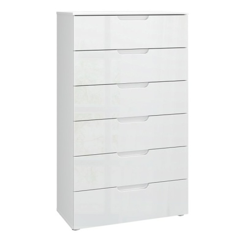 Enna Chest of 6 Drawers in White High Gloss