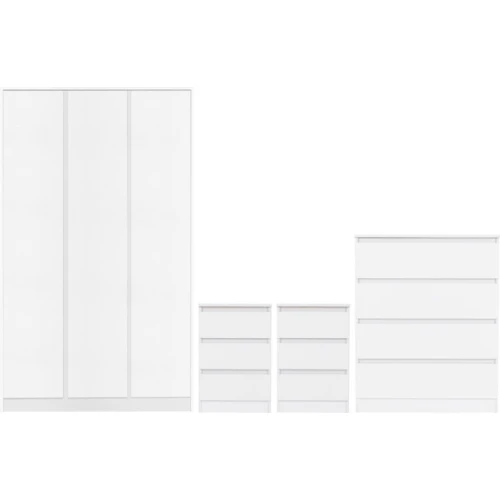 Malvern White 3 Door Wardrobe Bedroom Set