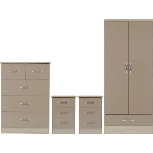 Nevada 2 Door Wardrobe Bedroom Set Oyster