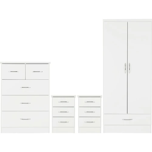 Nevada 2 Door Wardrobe Bedroom Set White