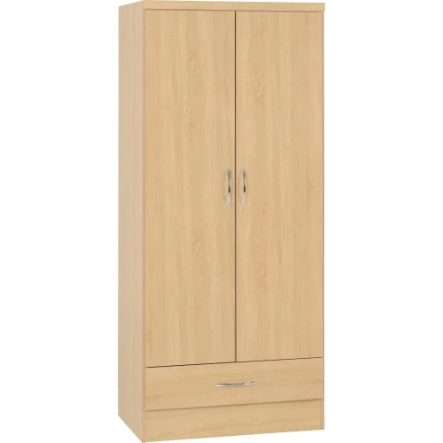 Nevada 2 Door 1 Drawer Wardrobe Sonoma