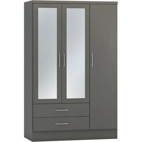 Nevada 3 Door 2 Drawer Wardrobe 3D Grey