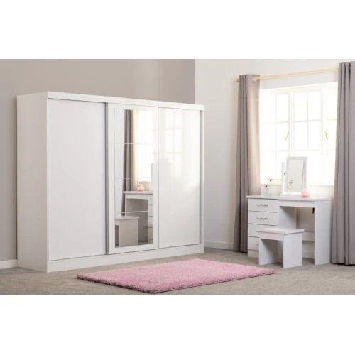 Nevada 3 Door Sliding Wardrobe White