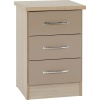 Nevada 3 Drawer Bedside Cabinet Oyster