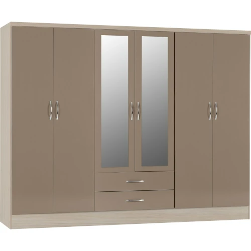 Nevada 6 Door Wardrobe Oyster