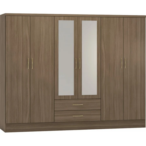 Nevada 6 Door Wardrobe Rustic