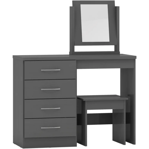 Nevada 4 Drawer Dressing Table 3D Grey