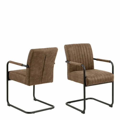 Adele Dining Chair Light Brown Pair