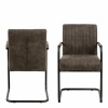 Adele Dining Chair in Grey Fabric Set of 2