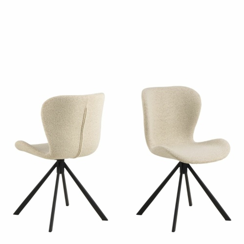 Batilda Swivel Dining Chairs in Cream Pair