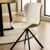 Batilda Swivel Dining Chairs in Cream Pair