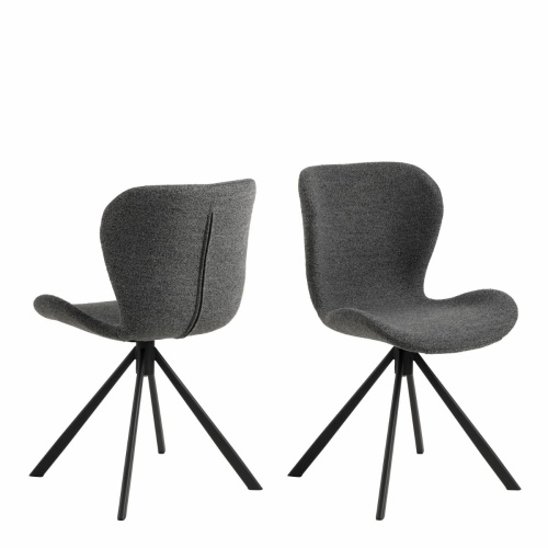 Batilda Swivel Dining Chairs in Grey Pair
