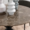 Dining Table Brown Polished Marble Top