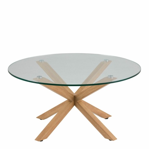 Round Coffee Table with Smoked Glass