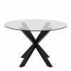 Round Dining Table with Clear Glass