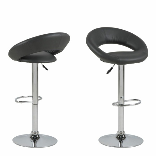 Plump Black Swivel Bar Stool