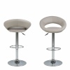 Plump Light Grey Swivel Bar Stool