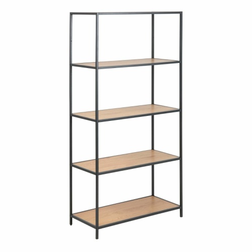 Seaford Low Bookcase 4 Oak Shelves