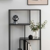 Seaford Metal Asymmetrical Bookcase Black