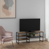 Seaford Open TV Unit 3 Oak Shelves