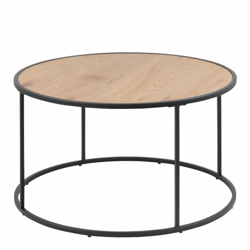 Seaford Round Coffee Table Oak Top