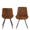 Waylor Dining Chair in Brown Fabric Pair