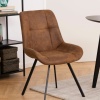 Waylor Dining Chair in Brown Fabric Pair