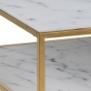 Alisma Open Shelf Coffee Table White Gold